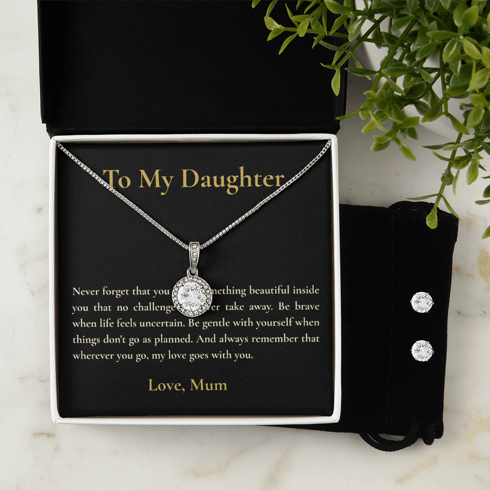 To My Daughter Necklace & Earring Set | Luxury Gift for Her - BH Comfy Cozy