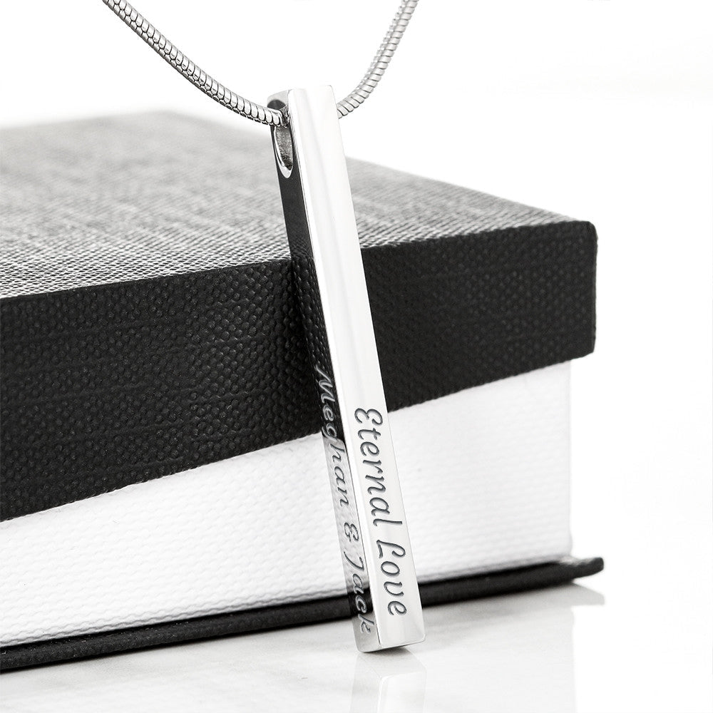 To My Love | Engraved 4-Sided Bar Necklace | Personalised Gift - BH Comfy Cozy