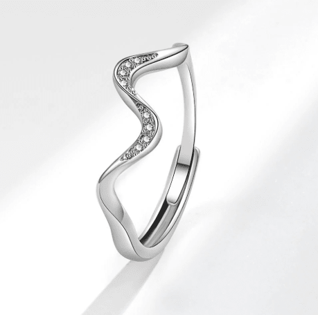 Water Wave Silver Ring in Fashion Design - BH Comfy Cozy