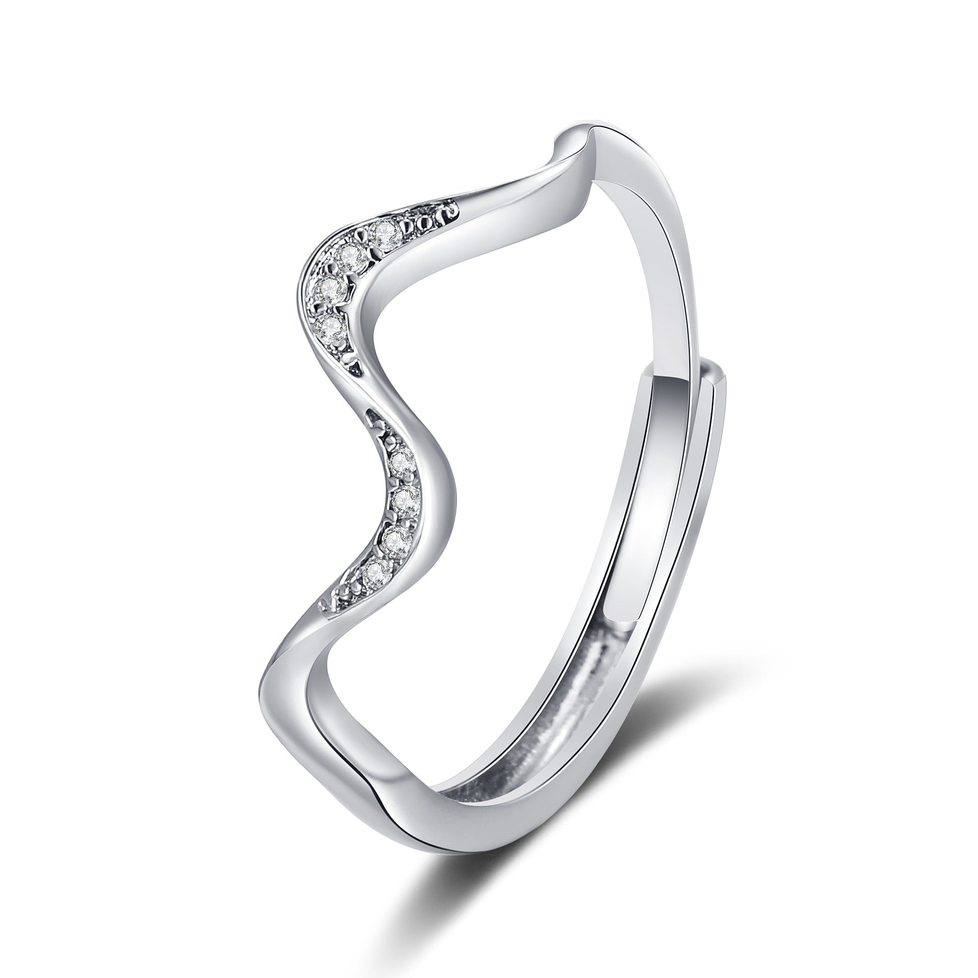 Water Wave Silver Ring in Fashion Design - BH Comfy Cozy