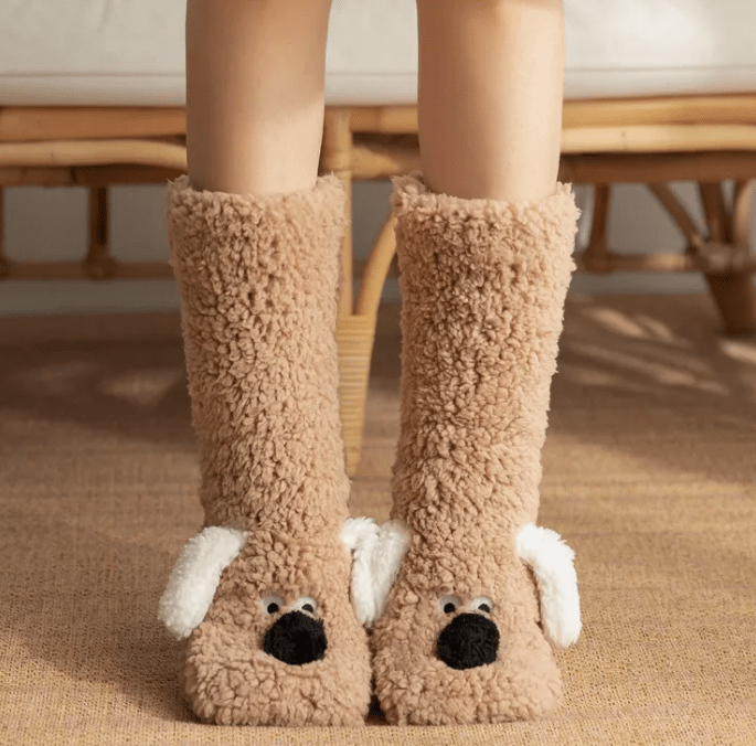 Women’s Plush Dog Socks - BH Comfy Cozy