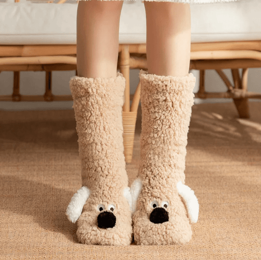Women’s Plush Dog Socks - BH Comfy Cozy