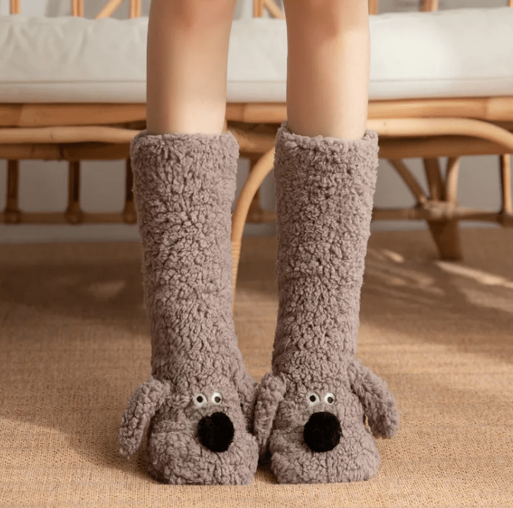Women’s Plush Dog Socks - BH Comfy Cozy